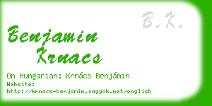 benjamin krnacs business card