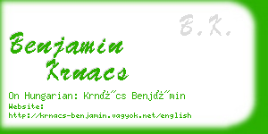 benjamin krnacs business card